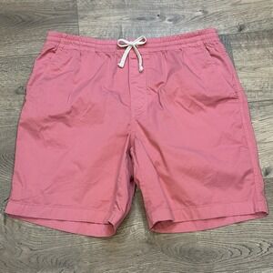 J. Crew Mens Dock Short Pink Stretch Cotton Twill Drawstring Shorts Size Large